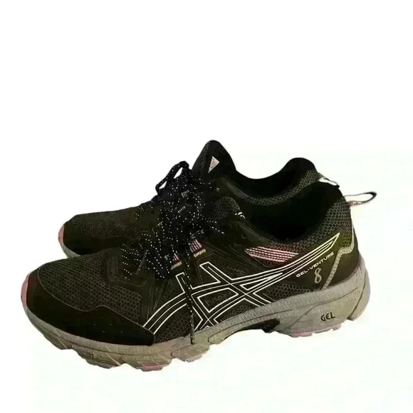 Women's ASICS Gel Venture 8 Black Running Shoes Sneakers Size 9.5 - Picture 1 of 5